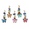 Butterfly Alloy Enamel Pendant Decorations HJEW-JM01192-01-1