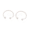 Rhodium Plated 925 Sterling Silver Cuff Earrings EJEW-H124-10P-1