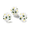 Luminous Polymer Clay Rhinestone Floral Ball Beads CLAY-U002-01F-2
