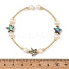 Natural Paua Shell & Potato Pearl Beaded Stretch Bracelets BJEW-JB14172-02-4