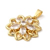 Rack Plating Brass Micro Pave Cubic Zirconia Pendants KK-P241-38G-2