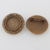 Vintage Alloy Brooch Cabochon Bezel Settings X-PALLOY-O038-32AB-NF-1
