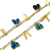 Brass Enamel Teardrop with Rectangle Link Chains CHS-H112-23G-01-1