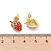 Brass Enamel Stud Earrings LS-EJEW-Q017-04G-5