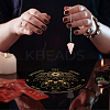 AHADEMAKER 1Pc Cone/Spike/Pendulum Natural Rose Quartz Stone Pendants DIY-GA0004-32F-5
