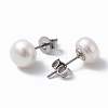 Natural Pearl Ear Studs EJEW-P223-01C-P03-2