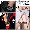 2Pcs 2 Colors Halloween Skull Leather Cord Bracelets for Men BJEW-GF0001-29-5