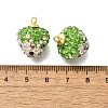 Rhinestone Clay Brass Pendants KK-D295-05G-3