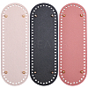 3Pcs 3 Colors Oval PU Leahter Knitting Crochet Bags Bottom AJEW-CL0001-77-7