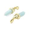 Natural Flower Amazonite Double Terminal Pointed Pendant G-H097-01G-01-2