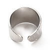 Non-Tarnish 304 Stainless Steel Textured Wide Band Open Cuff Ring for Women RJEW-F131-08P-3