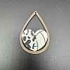 Sport Ball Theme Single Face Printed Wood Big Pendants WOOD-WH0036-10B-1