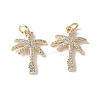 Brass Micro Pave Clear Cubic Zirconia Pendants KK-Q031-14G-1