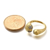 Brass Micro Pave Clear Cubic Zirconia Cuff Rings RJEW-U035-04GP-5