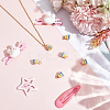 6Pcs Real 18K Gold Plated Brass Enamel Pendants KK-BBC0015-31-4