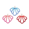 3Pcs Glass Seed Beaded Shell Shapes Pendants PALLOY-MZ01174-1