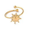 Ion Plating(IP) 304 Stainless Steel Sun Open Cuff Rings for Women RJEW-M167-09D-G-2