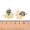 304 Stainless Steel Pave Natural Shell Pendants STAS-N115-23B-G-3