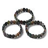 Natural Indian Agate Beaded Stretch Bracelet G-E010-01-02-2