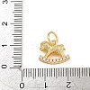 Brass Micro Pave Clear Cubic Zirconia Charms CU-CBAD306-19G-3
