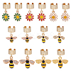 14Pcs 7 Styles Alloy Enamel Stethoscope Pendant Decorations HJEW-OC00168-6