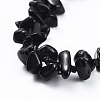 Adjustable Natural Obsidian Chip Beads Braided Bead Bracelets BJEW-JB04392-03-2