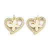 Brass Micro Pave Clear Cubic Zirconia Pendants KK-L213-018G-01-1
