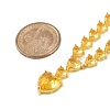 Brass Full Yellow Cubic Zirconia Heart Pendant Necklaces for Women NJEW-M079-01A-4