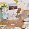 Flower 304 Stainless Steel Pigeon Name Card Holder AJEW-WH0567-64-5