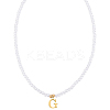 Imitation Pearl with Stainless Steel Pendants Necklaces NJEW-LP0001-51G-G-1