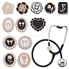 12Pcs Resin Enamel Stethoscope Pendant Decorations HJEW-OC00217-1