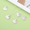 304 Stainless Steel Stamping Blank Tag Heart Charms Pendants STAS-M004-04-5