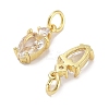 Brass Micro Pave Cubic Zirconia Charms KK-C051-09G-04-2
