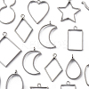 26Pcs 13 Styles Rack Plating Alloy Open Back Bezel Pendants FIND-FS0003-72-3