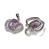 Natural Amethyst with Clear Cubic Zirconia Pendants G-G133-03P-24-2