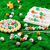 DIY Sports Ball Wood & 304 Stainless Steel  Keychain Making Kits DIY-TA0010-99-6