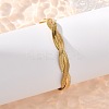 304 Stainless Steel Twist Rope Chain Bracelet for Men Women BJEW-P284-02G-3