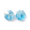 Transparent Electroplate Glass Beads GLAA-D016-15E-1