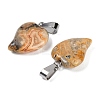 Natural Crazy Agate Heart Pendants G-H073-03P-13-2