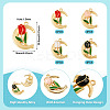 16Pcs 4 Colors Alloy Enamel Pendants ENAM-TA0002-29-4