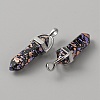 Synthetic Gemstone Double Terminal Pointed Pendants G-WH0016-37H-2