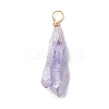 Electroplated Natural Quartz Crystal Dyed Pendants PALLOY-JF02325-02-3