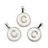 304 Stainless Steel with White Shell Pendants STAS-G268-01C-P-1