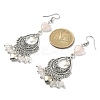 Natural Rose Quartz Heart Chandelier Earrings EJEW-JE05364-01-2