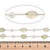 Natural Prehnite Nuggets & 316 Stainless Steel Handmade Link Chains CHS-K021-14G-06-3