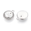 Brass Micro Pave Clear Cubic Zirconia Charms KK-N267-15P-2
