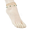 Dyed Natural Agate Nuggets & 304 Stainless Steel Link Chain 3 Layer Anklets for Women AJEW-AN00743-01-4