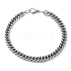 Non-Tarnish 304 Stainless Steel Cuban Link Chain Bracelet for Men Women BJEW-C048-04P-1