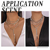 1Pc Iron Rhinestone Tennis Chains Bib Necklace NJEW-FG0001-11A-7