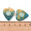 304 Stainless Steel Resin Pendants STAS-F352-07A-01-3